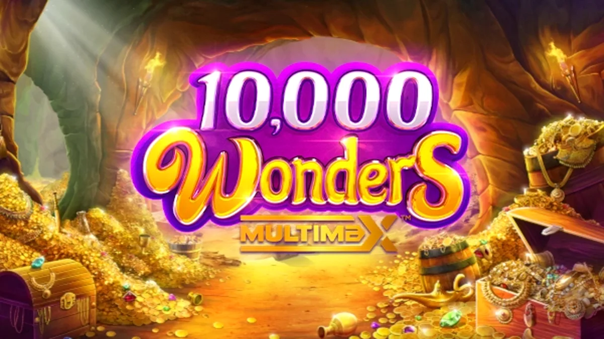 Interface do slot 10,000 Wonders Multimax com elementos visuais de fantasia